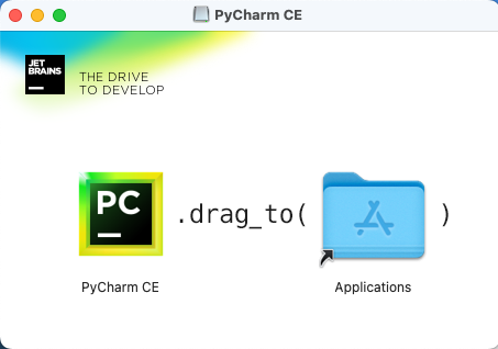 PyCharm Mac installation window