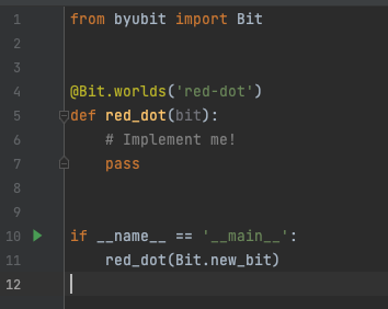 code for the red dot problem
